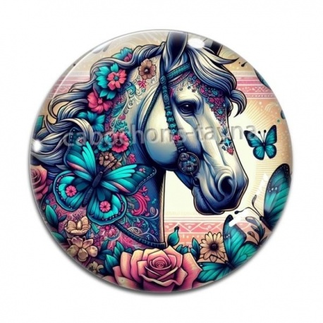 Cabochon Verre - cheval