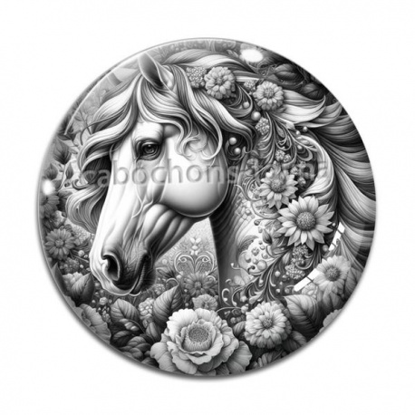 Cabochon Verre - cheval