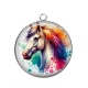 Pendentif Cabochon Argent - cheval