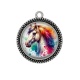 Pendentif Cabochon Argent - cheval