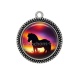 Pendentif Cabochon Argent - cheval