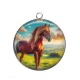 Pendentif Cabochon Argent - cheval