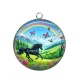 Pendentif Cabochon Argent - cheval