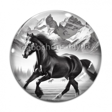 Cabochon Verre - cheval