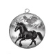 Pendentif Cabochon Argent - cheval