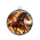 Pendentif Cabochon Argent - cheval