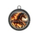 Pendentif Cabochon Argent - cheval