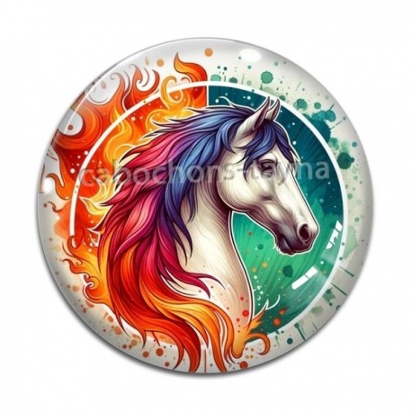 Cabochon Verre - cheval