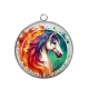 Pendentif Cabochon Argent - cheval