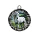 Pendentif Cabochon Argent - cheval