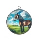 Pendentif Cabochon Argent - cheval
