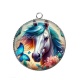 Pendentif Cabochon Argent - cheval