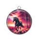 Pendentif Cabochon Argent - cheval