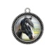 Pendentif Cabochon Argent - cheval