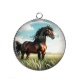 Pendentif Cabochon Argent - cheval