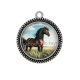 Pendentif Cabochon Argent - cheval