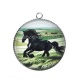 Pendentif Cabochon Argent - cheval