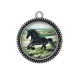 Pendentif Cabochon Argent - cheval