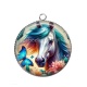 Pendentif Cabochon Argent - cheval