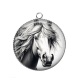 Pendentif Cabochon Argent - cheval