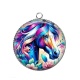Pendentif Cabochon Argent - cheval