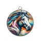 Pendentif Cabochon Argent - cheval