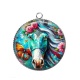 Pendentif Cabochon Argent - cheval
