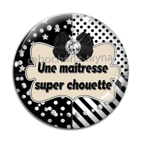 Cabochon Verre - chouette maîtresse