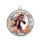 Pendentif Cabochon Argent - cheval