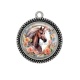 Pendentif Cabochon Argent - cheval