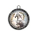 Pendentif Cabochon Argent - cheval