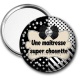 Miroir de poche - chouette maîtresse