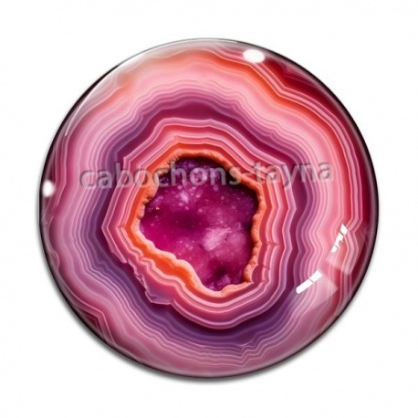 Cabochon Verre - fond styla pierre agate