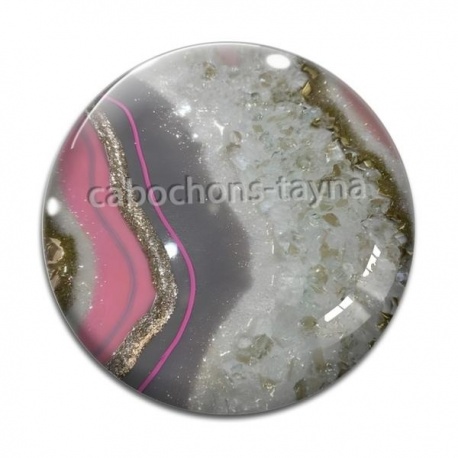 Cabochon Verre - fond styla géode