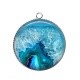 Pendentif Cabochon Argent - fond style pierre