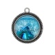 Pendentif Cabochon Argent - fond style pierre