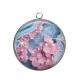 Pendentif Cabochon Argent - fond style pierre