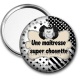 Miroir de poche - chouette maîtresse