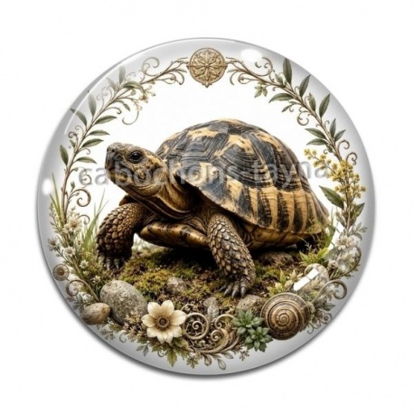 Cabochon Verre - tortue de terre