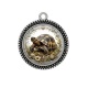 Pendentif Cabochon Argent - tortue de terre