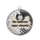 Pendentif Cabochon Argent - chouette maîtresse