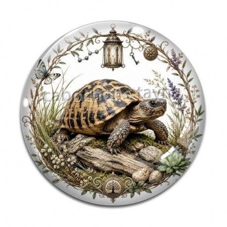 Cabochon Verre -  tortue de terre