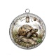 Pendentif Cabochon Argent -  tortue de terre