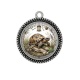 Pendentif Cabochon Argent -  tortue de terre
