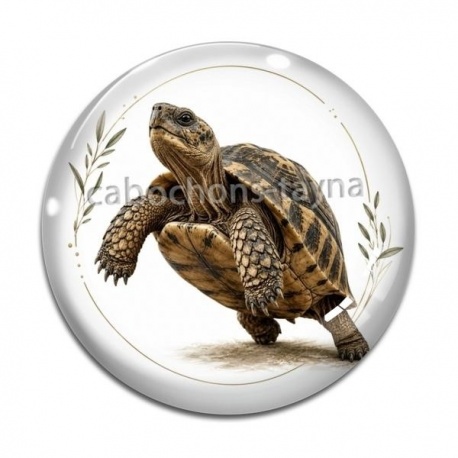 Cabochon Verre - tortue de terre