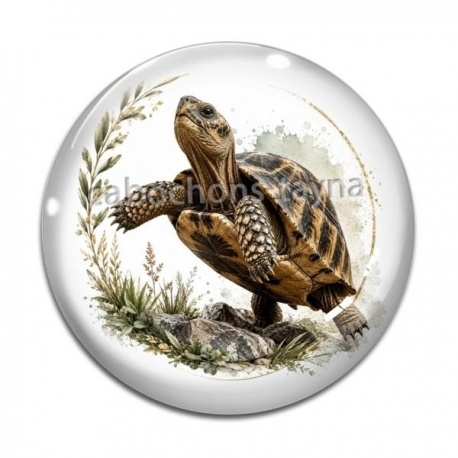 Cabochon Verre - tortue de terre