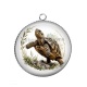 Pendentif Cabochon Argent - tortue de terre