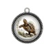 Pendentif Cabochon Argent - tortue de terre
