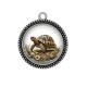Pendentif Cabochon Argent - tortue de terre
