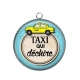 Pendentif Cabochon Argent - taxi qui déchire